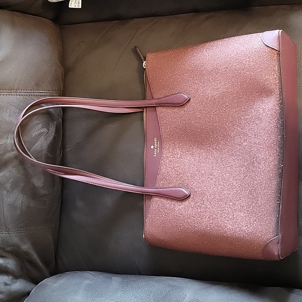 Kate Spade Burgundy Glitter Tote